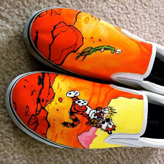 Kreatív, kézzel festett cipők