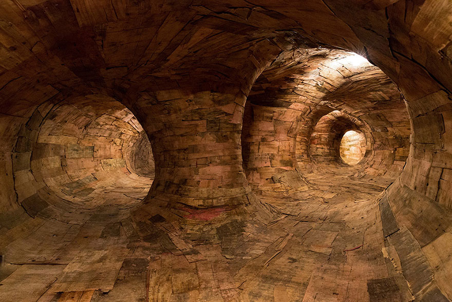 Videó! Egy művész elképesztő fa alagutat alkotott