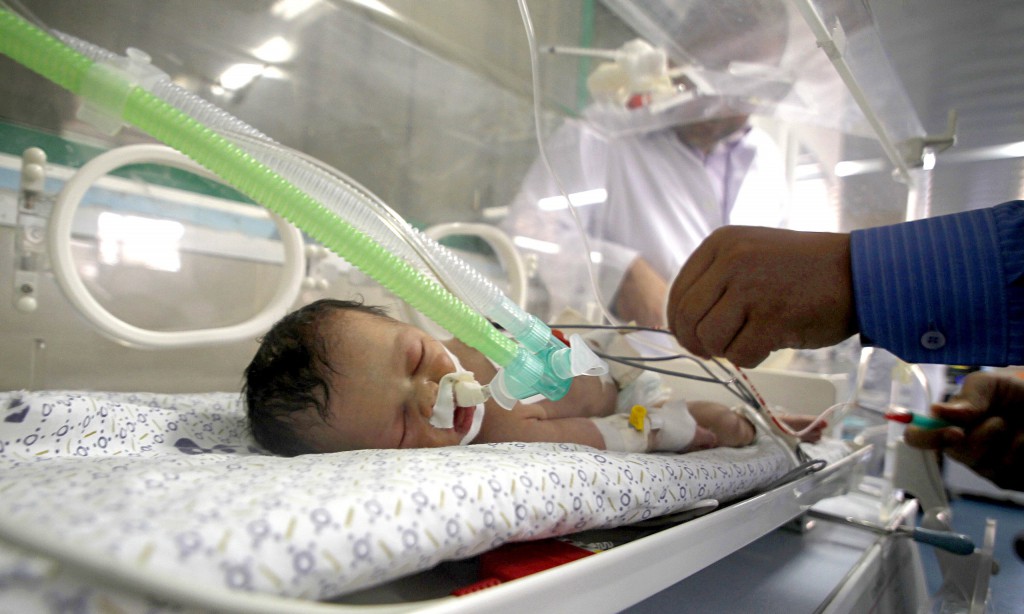 The newborn girl, who is still in an incubator, was named Shayma Shiekh al-Eid