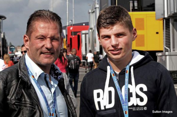 Jos Verstappen (NL), former F1 GP driver and his son Max. Nurburgring Circuit.