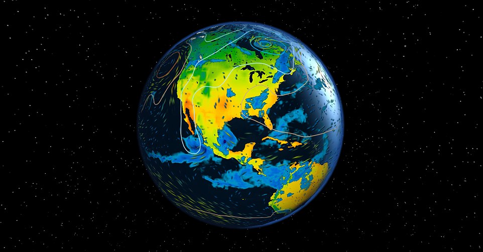Valós idejű meteorológiai 3D-s térkép a Földről! Nézze meg a trópusi viharokat! 