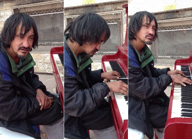 Egy 30 éve az utcán élő hajléktalan férfi virtuóz zongorajátékával mindenkit lenyűgözött – videó