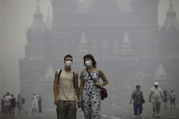 Füsttel szennyeződött Moszkva levegője