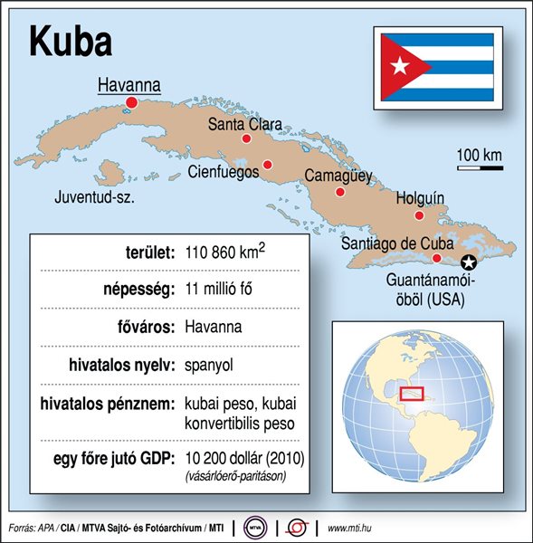 Kuba (térkép, adatok)