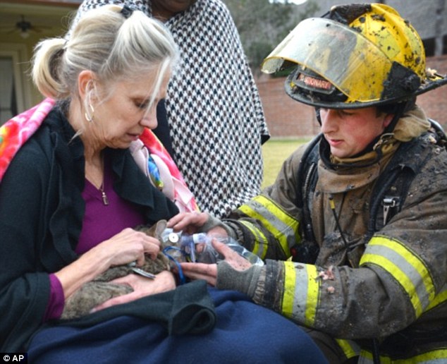 Oxigénnel mentették meg a cica életét a tűzoltók