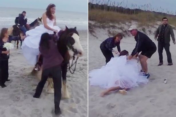 Így szabadult el a ló a fotózkodó menyasszonnyal! - videó