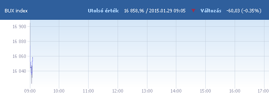 BUX: 16 904,19 pont, -0,09 százalék a nyitáskor