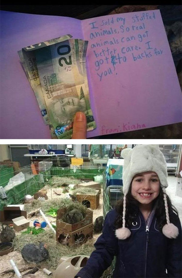 Egy kislány eladta összes plüssállatát, majd a pénzt a helyi állatmenhelynek adományozta.