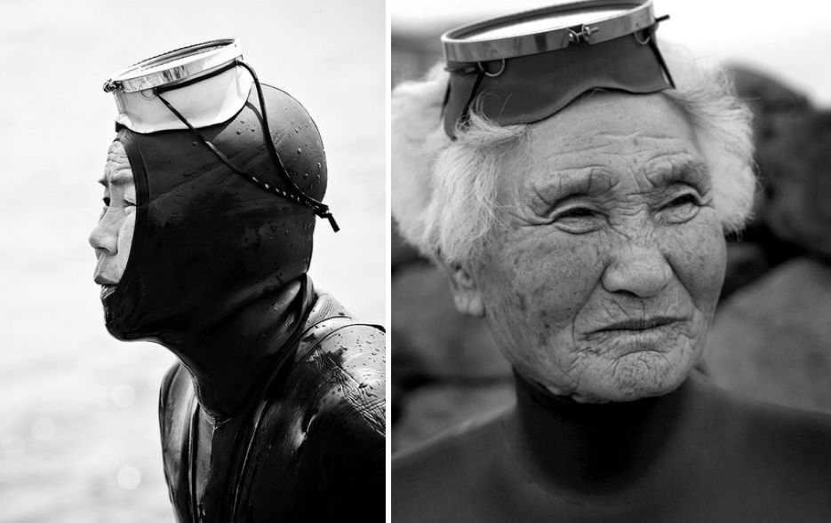 Koreai idős asszonyok, mint a tengerek nagymamái