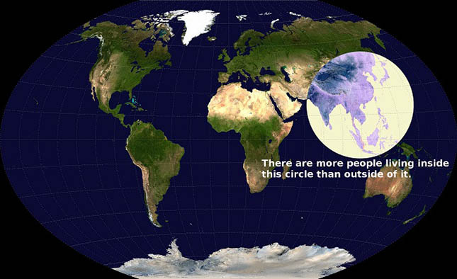 3,6 milliárd ember ebben a körben él a Földön – térkép