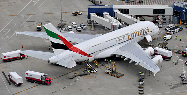 Emirates A380 operating into Australia for the very first time.