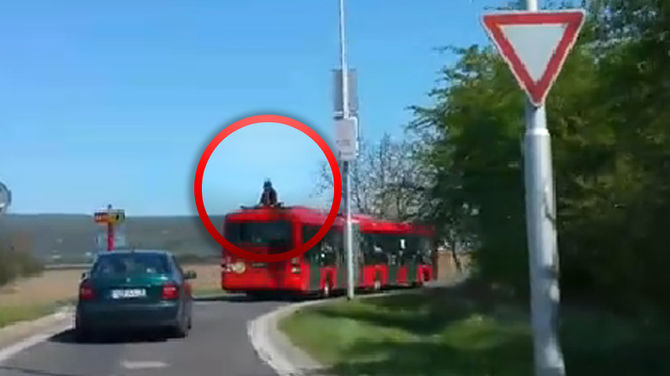 Potyautas a busz tetején- videó: