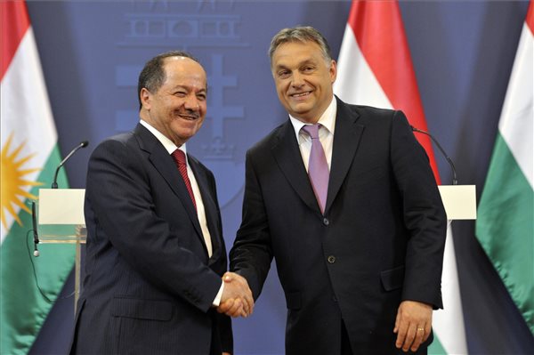 Orbán Viktor és Maszúd Barzani sajtótájékoztatója