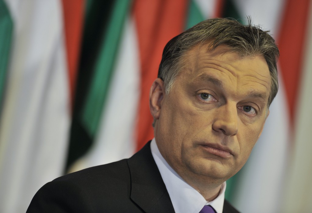FILE - In this file photo dated on April 12, 2010. Viktor Orban, former prime minister and candidate of Fidesz, Hungary's main center-right party, attends an international press conference welcoming the result of his party in the first round of the parliamentary elections in Budapest, Hungary. Polls expect a landslide victory of Fidesz and Orban on April 25, at the final round of the parliamentary elections. (AP Photo/Bela Szandelszky, File)