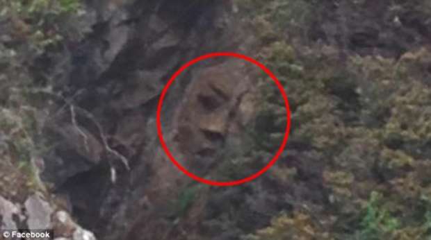 Régóta keresett sziklába vésett emberi arcot találtak