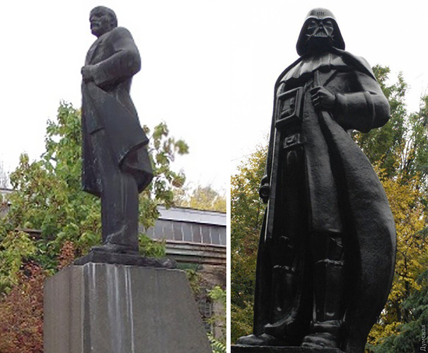 Egy Lenin-szobrot Darth Vaderré alakítottak