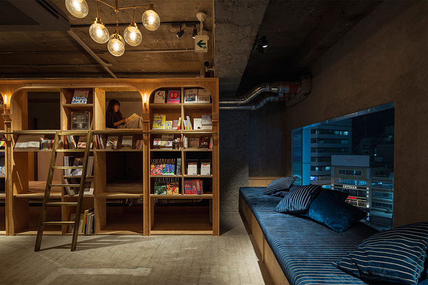 Könyvesboltos hotel Japánban az olvasás rajongóinak
