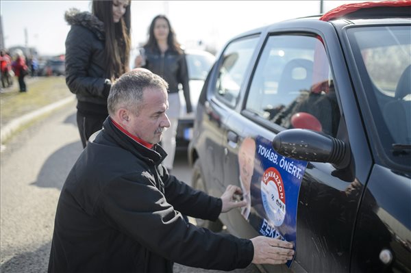 Az MSZP kampányzáró autós felvonulása Salgótarjánban