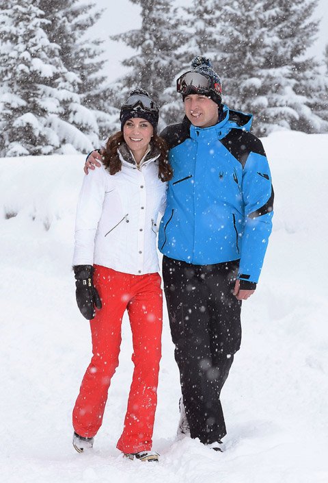 FRENCH ALPS, FRANCE - MARCH 3: (NEWS EDITORIAL USE ONLY. NO COMMERCIAL USE. NO MERCHANDISING) Catherine, Duchess of Cambridge and Prince William, Duke of Cambridge enjoy a short private skiing break on March 3, 2016 in the French Alps, France. (Photo by John Stillwell - WPA Pool/Getty Images) (TERMS OF RELEASE - News editorial use only - it being acknowledged that news editorial use includes newspapers, newspaper supplements, editorial websites, books, broadcast news media and magazines, but not (by way of example) calendars or posters.)