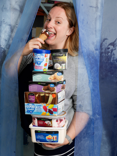 PIC BY CATERS NEWS: - Asda Ice Cream tester Louise Bamber - SEE CATERS COPY