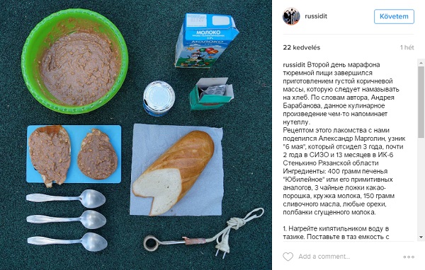 Orosz börtönételek receptjei az Instagramon