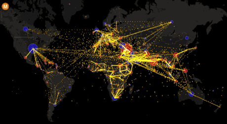 A világ népességének állandó mozgása egy interaktív térképen